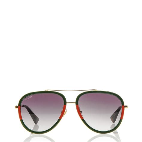 gucci red and green glassesà|gucci 63mm aviator sunglasses.